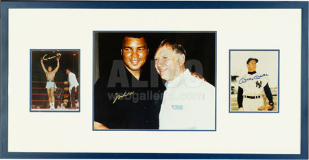 Tribute to 2 Legends: Muhammad Ali & Micky Mantle with 3 Authentic Autographs