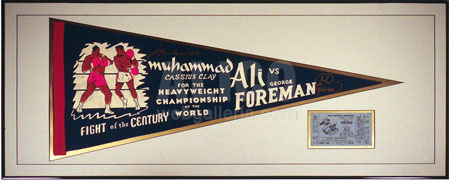 Muhammad Ali / George Foreman Pennant and Ticket