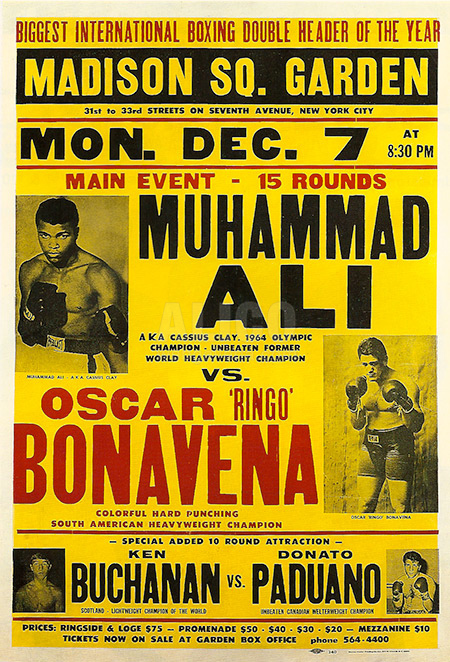 Muhammad Ali / Oscar Bonavena Poster