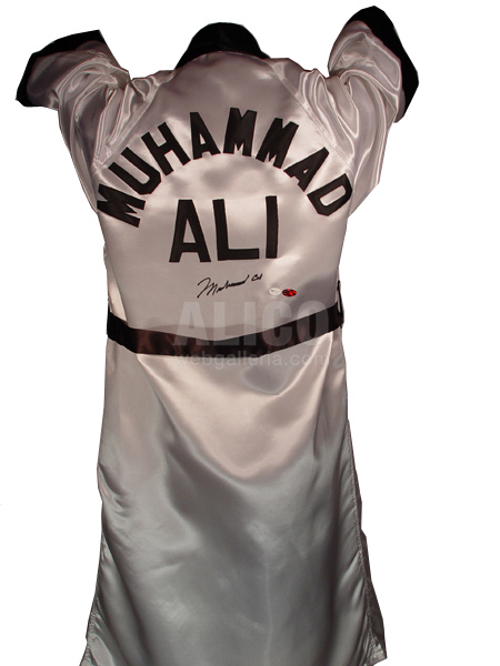 Muhammad Ali White Satin with black trim Everlast Robe