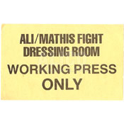 Muhammad Ali / Buster Mathis Dressing Room Pass
