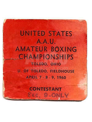 1960 A.A.U. Ticket with Cassius Clay Autograph