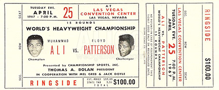 Muhammad Ali / Floyd Patterson Ticket