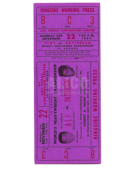 Muhammad Ali / Floyd Patterson I On-Site Ticket