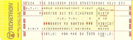 Muhammad Ali / Chuck Wepner Ticket